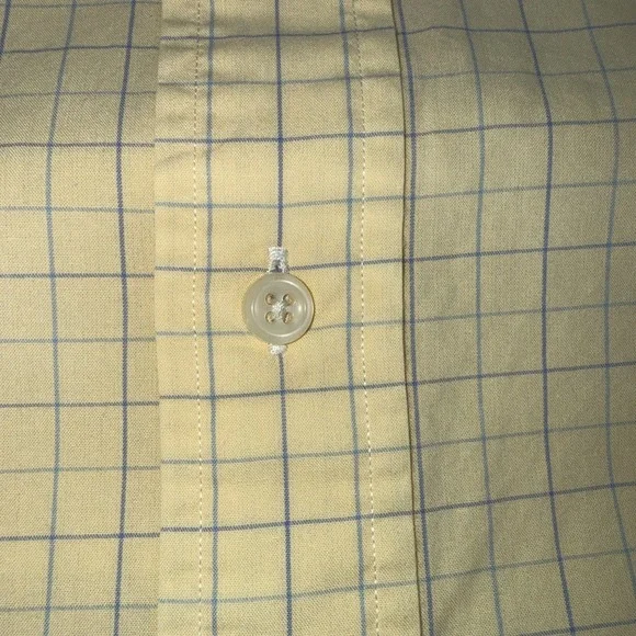 Ralph Lauren Yarmouth Mens 16.5 34/35 Yellow Blue Grid Check Shirt - Picture 6 of 8